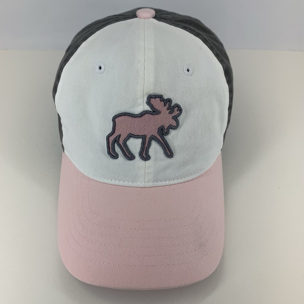 Ouray Colorado Moose Hat STAIN Pink Gray Adjustable Strap Zephyr Baseball Cap